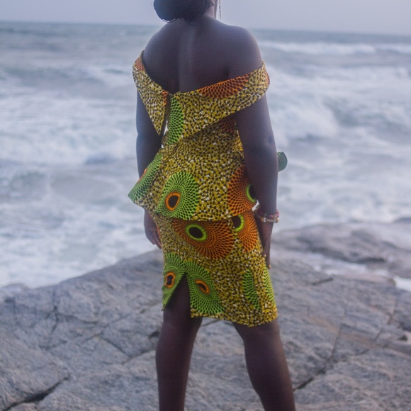 Top Only - African Ankara Woman Peplum Top - Picture 4 of 8